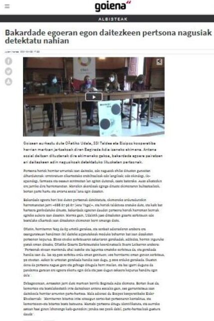 El Ayuntamiento de Oñati presenta el proyecto Begirada Adia