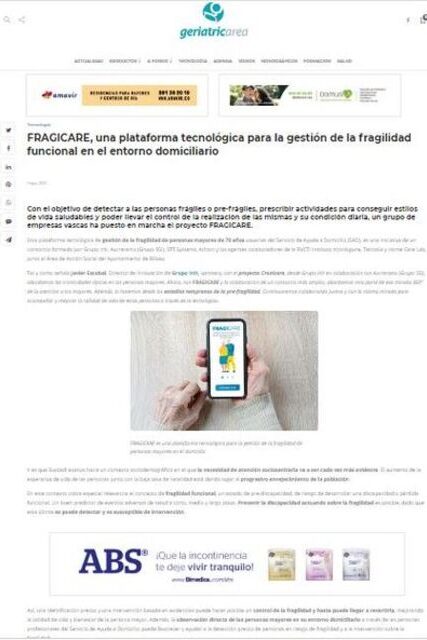 FRAGICARE gestiona la fragilidad funcional 