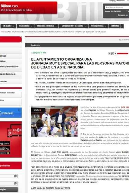Día Participativo de las Personas Mayores, Aste Nagusia 2022