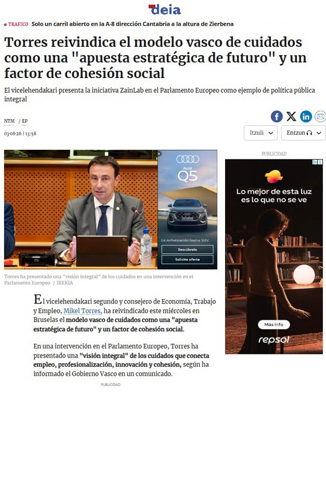 ZainLab lleva al Parlamento Europeo la experiencia vasca